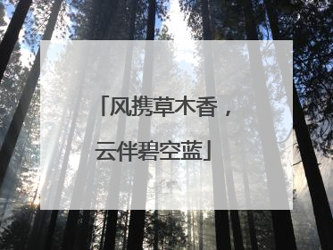 风携草木香，云伴碧空蓝